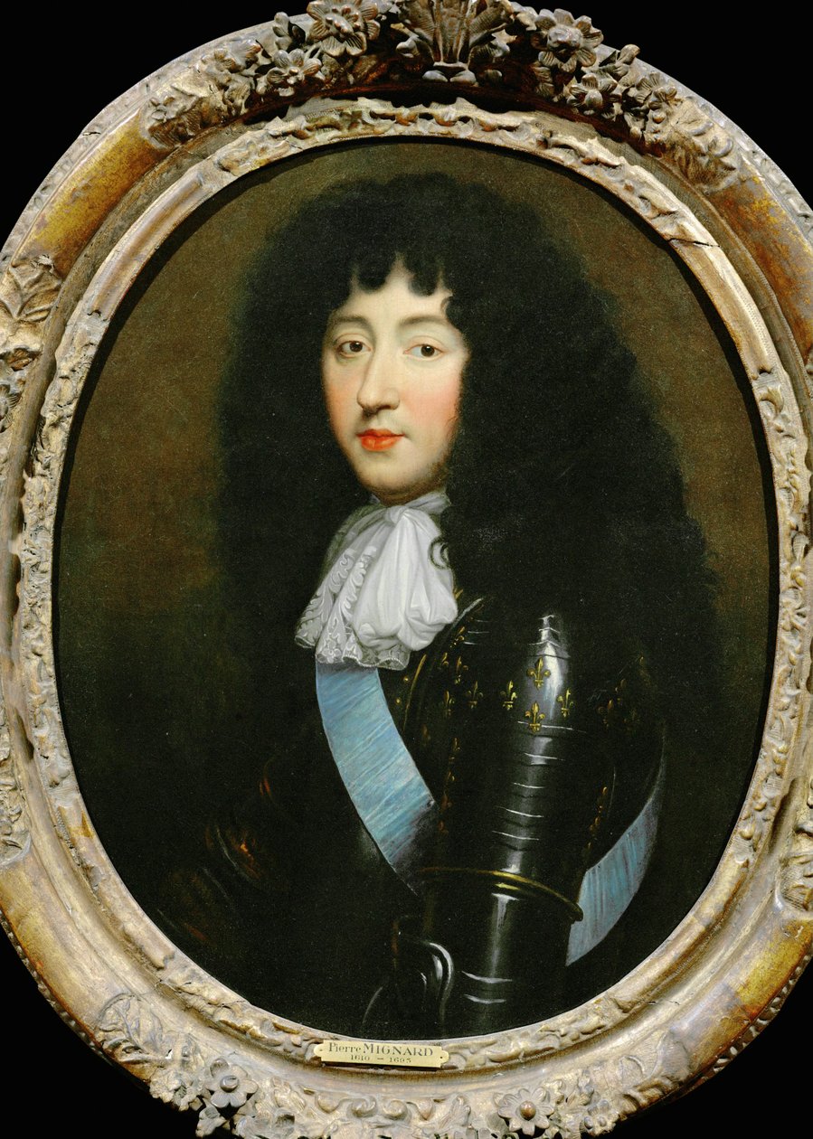 Felipe, duque de Orleans, llamado Monsieur, hermano de Luis XIV, casado con La Palatina, Lieselotte von der Pfalz ... (pintura sobre lienzo) de Pierre Mignard