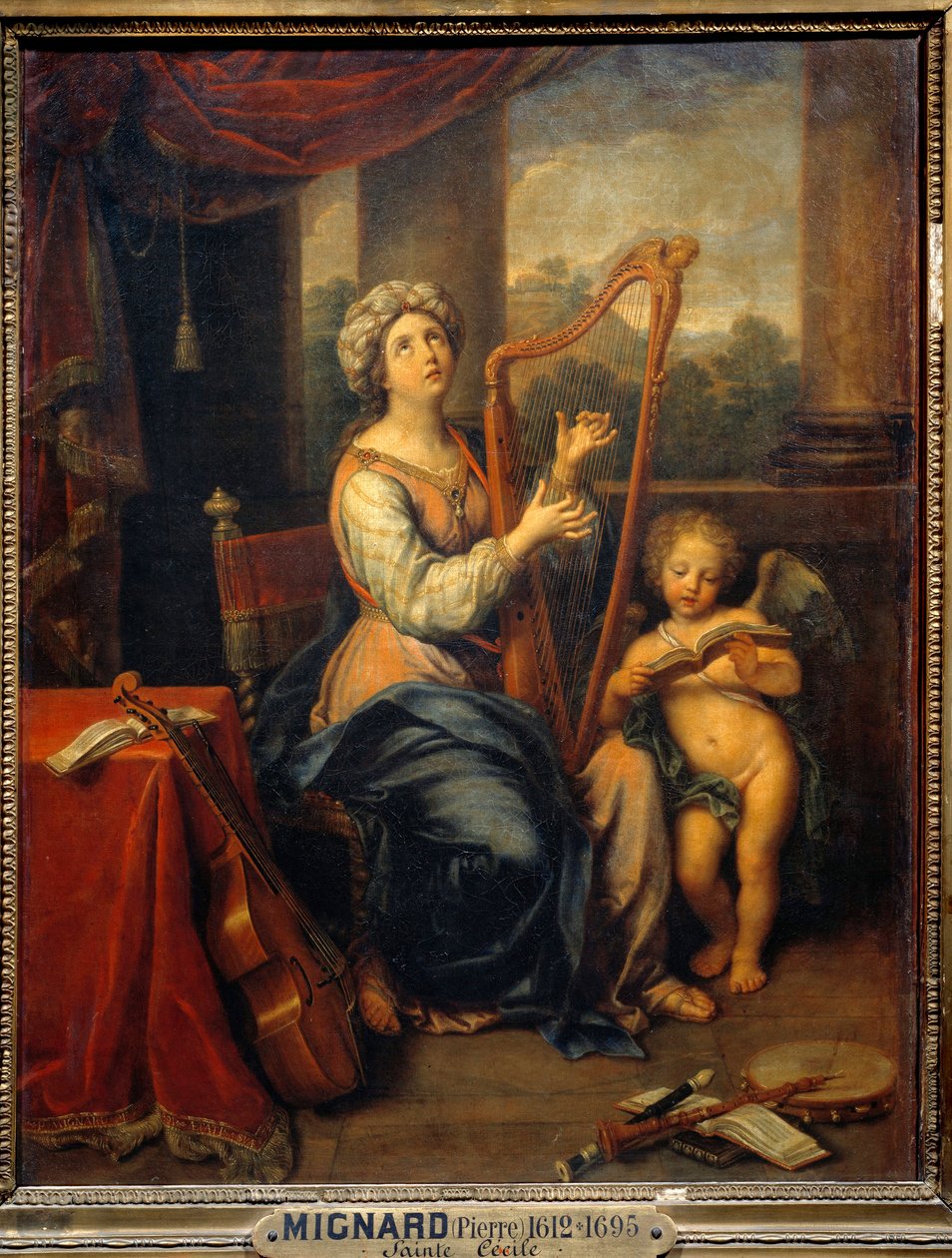 Santa Cecilia cantando las alabanzas del Señor de Pierre Mignard