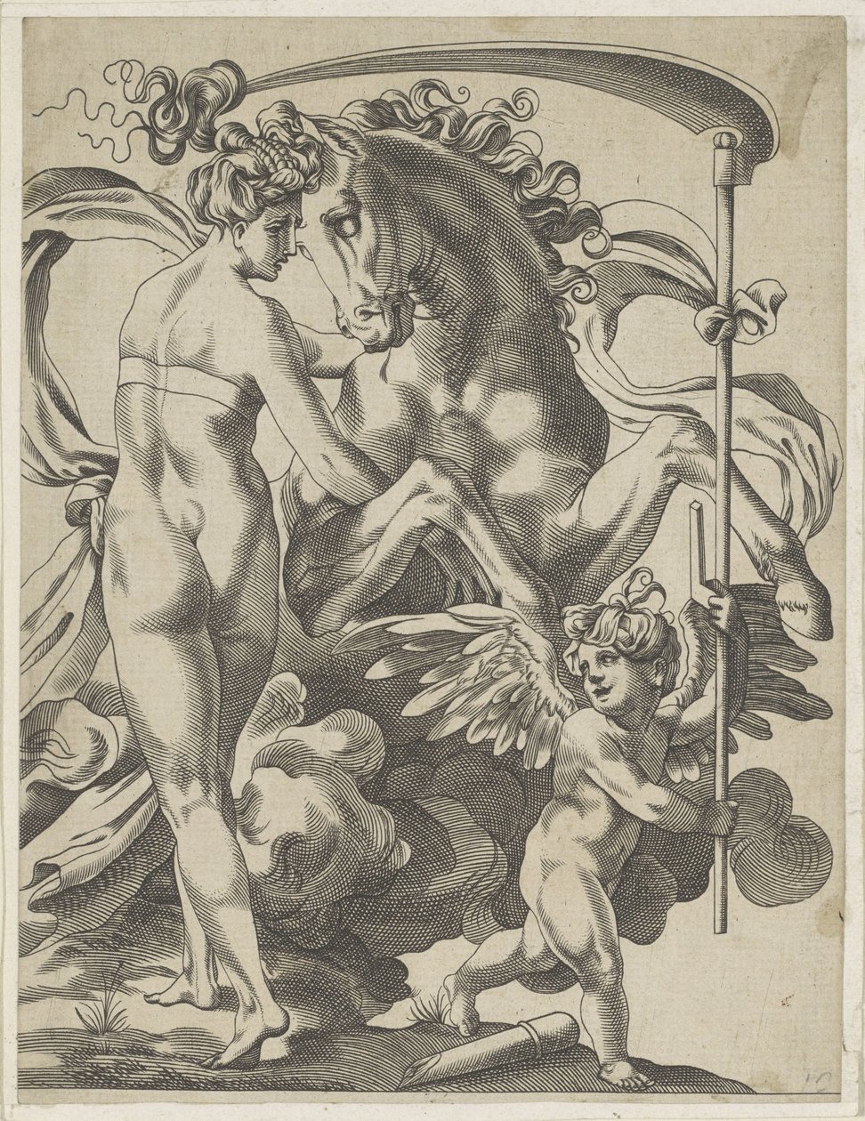 Saturno y la ninfa Philyra de Pierre Milan