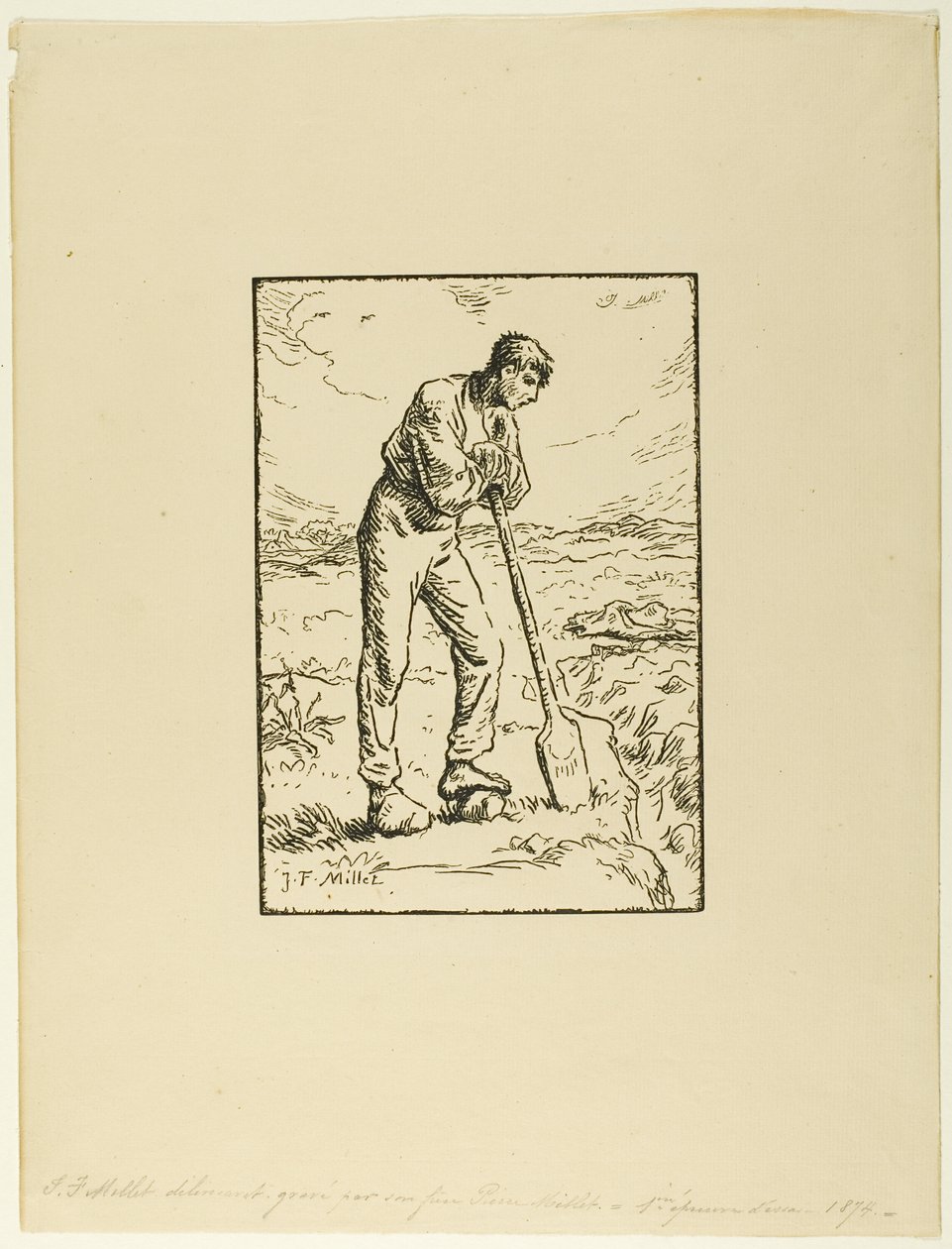 Cavador apoyado en su pala de Pierre Millet