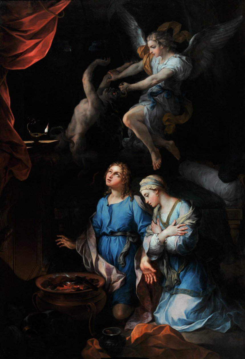 Historia de Tobías "Primera noche de bodas de Tobías y Sarra (Sarah, Sara)" de Pierre Parrocel