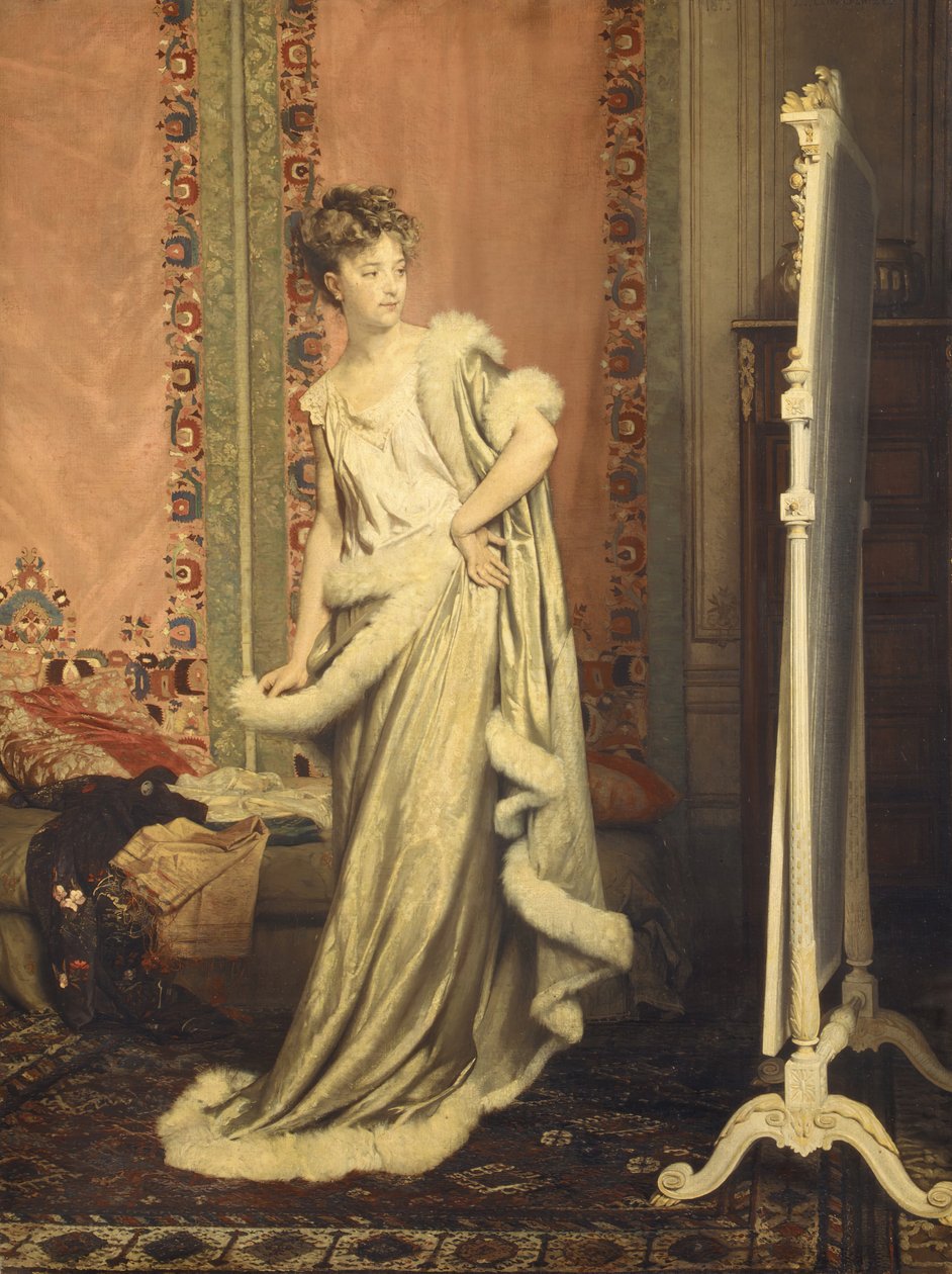 Ante el espejo, 1873 de Pierre Paul Lêon Glaize