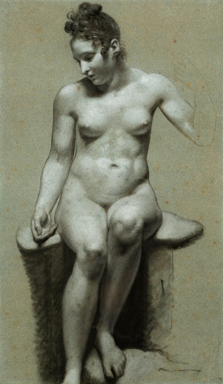Una mujer desnuda sentada de Pierre Paul Prudhon