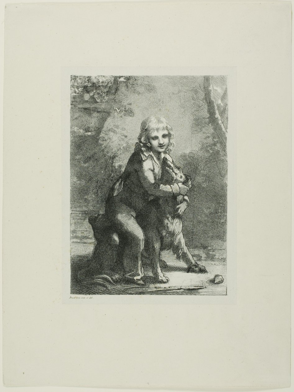 Niño con perro de Pierre Paul Prud