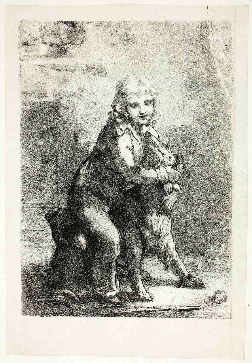 Niño con perro de Pierre Paul Prud