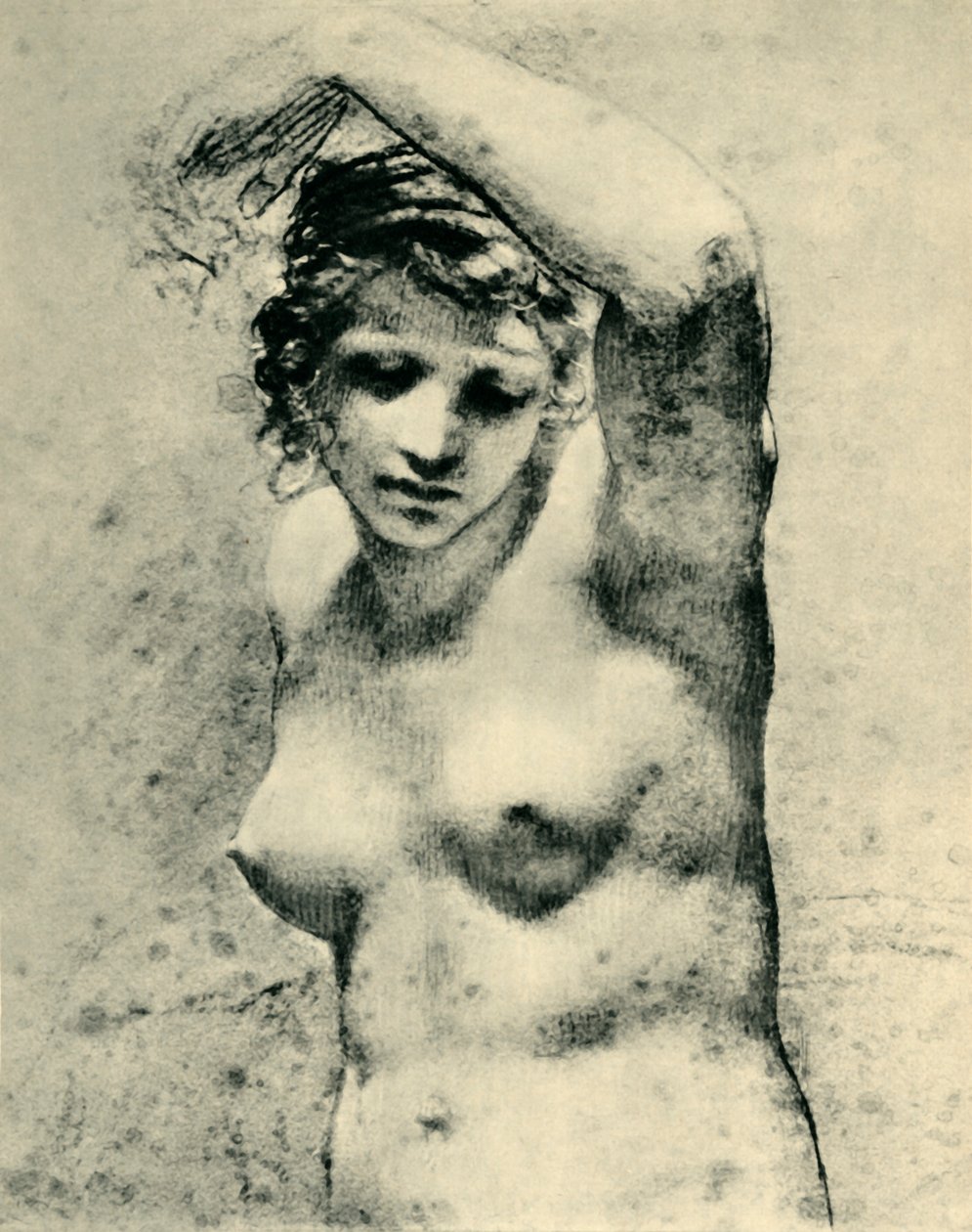Desnudo femenino levantando un brazo, c. 1800, 