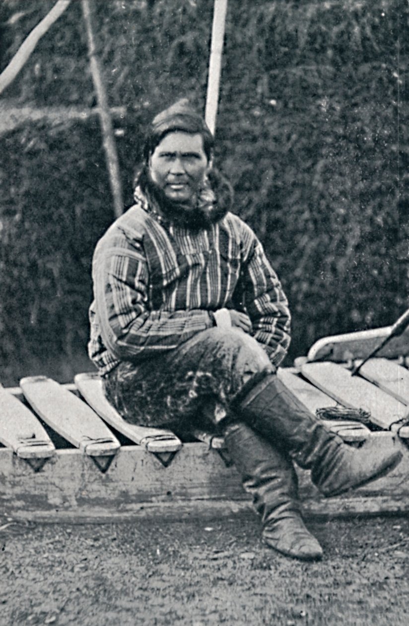 Un esquimal descansando en su trineo, 1912 de Pierre Petit