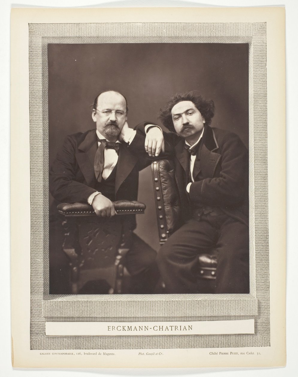 Émile Erckmann (escritor francés, 1822-1899) y Alexandre Chatrian (escritor francés, 1826-1890) de Pierre Petit