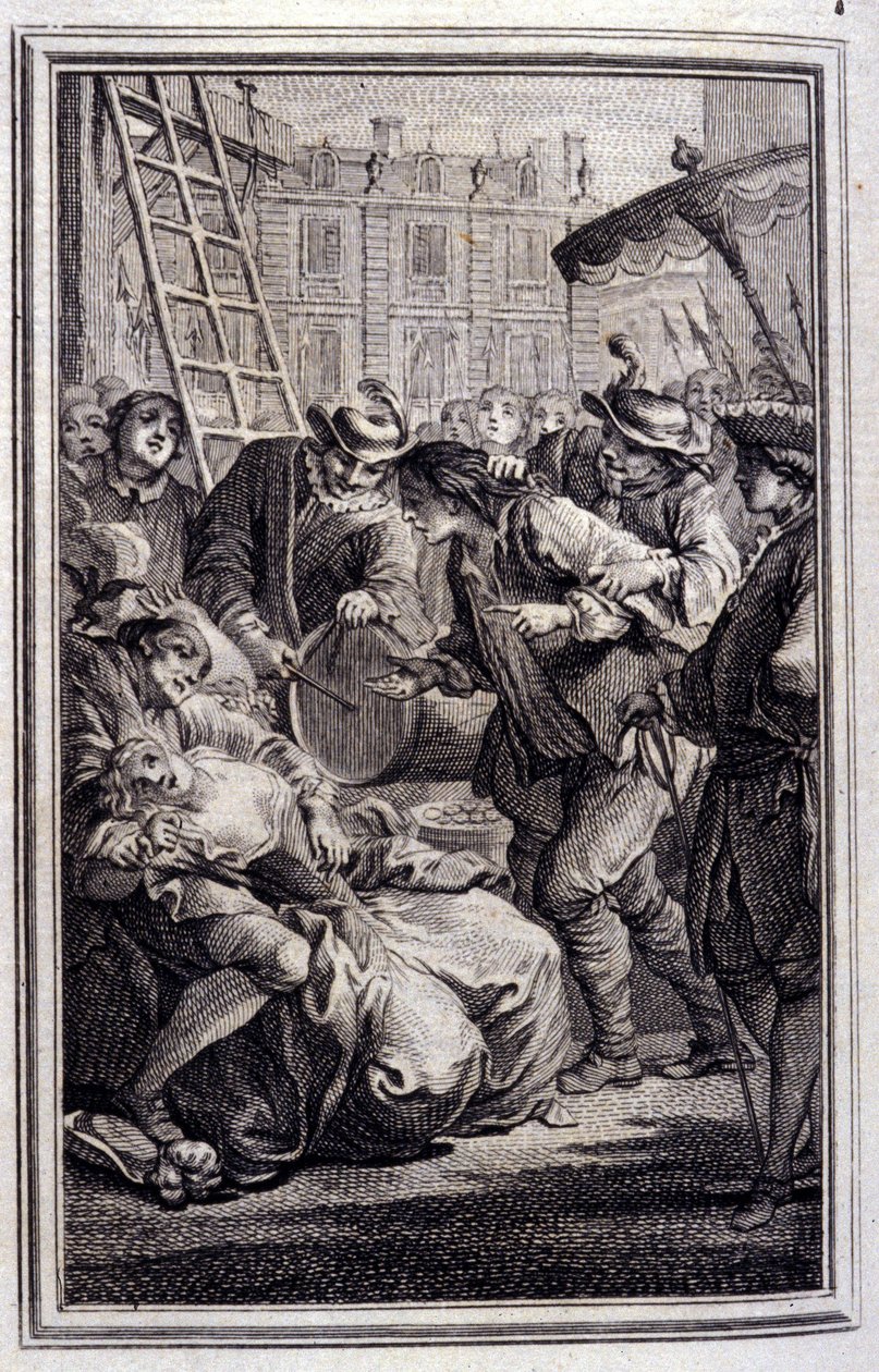 Belphegor. En “Cuentos y nuevas en verso” de Jean La Fontaine. 1776. Ilustración por P.P. Choffard. de Pierre Philippe Choffard