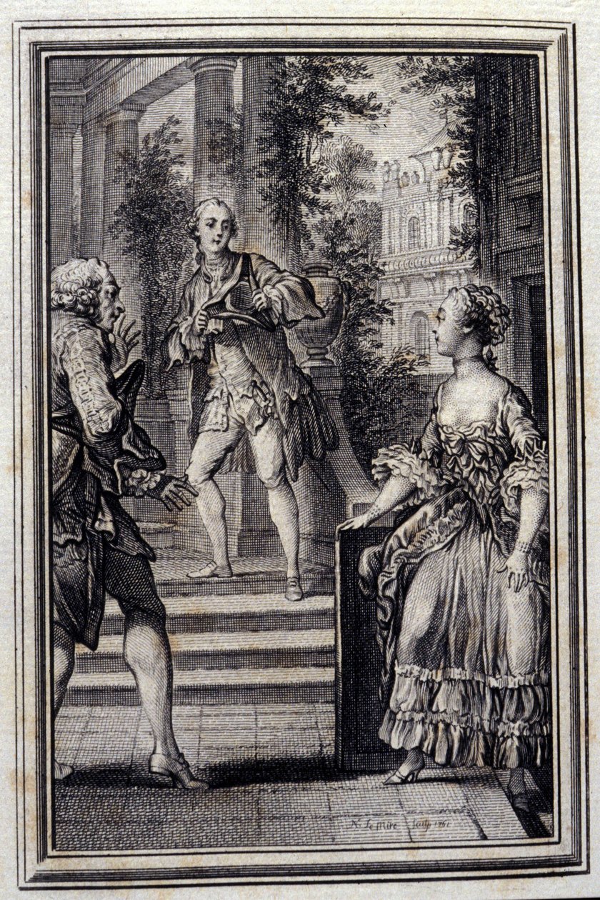La Confidente sin saber o el Estratagema - en “Cuentos y nuevas en verso” de Jean La Fontaine. 1776. Ilustración de P.P. Choffard. de Pierre Philippe Choffard