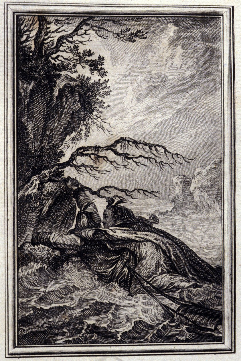 La prometida del rey de Garbe - en “Cuentos y nuevas en verso” de Jean La Fontaine. 1776. Ilustración de P.P. Choffard de Pierre Philippe Choffard