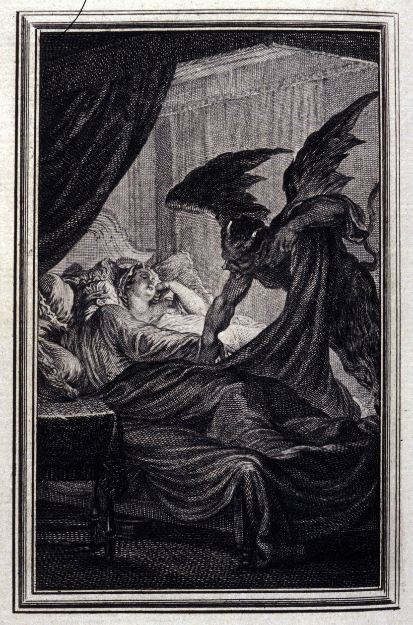 El anillo de Hans Carvel - en "Cuentos y nuevas en verso" de Jean La Fontaine. 1776. Ilustración de P.P. Choffard de Pierre Philippe Choffard