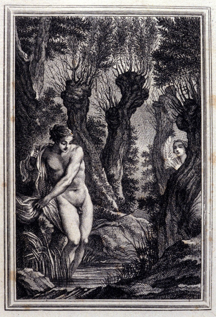 El caso de conciencia. En “Cuentos y nuevas en verso” de Jean La Fontaine. 1776. Ilustración por P.P. Choffard. de Pierre Philippe Choffard