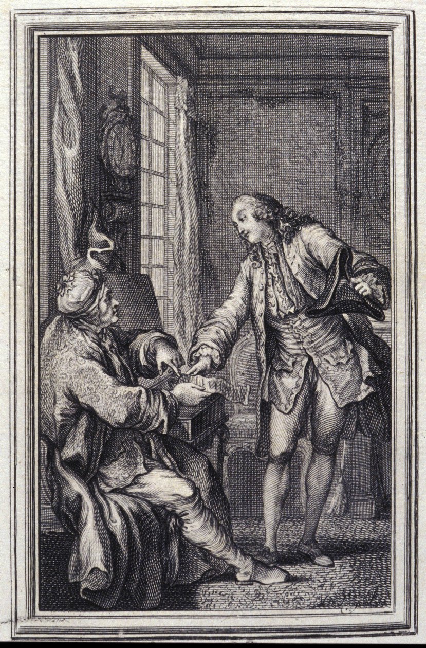 Les confeux indiscrets - en “Cuentos y nuevas en verso” de Jean La Fontaine. 1776. Ilustración de P.P. Choffard de Pierre Philippe Choffard