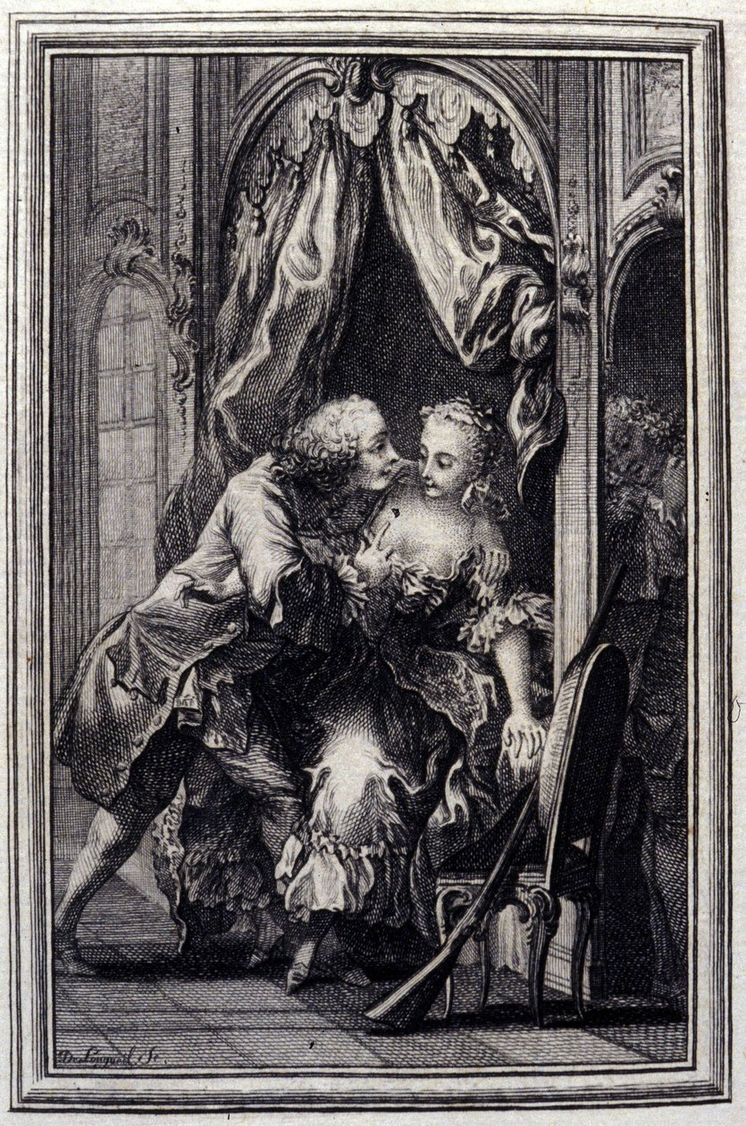 Les quiproquos - en “Cuentos y nuevas en verso” de Jean La Fontaine. 1776. Ilustración de P.P. Choffard de Pierre Philippe Choffard