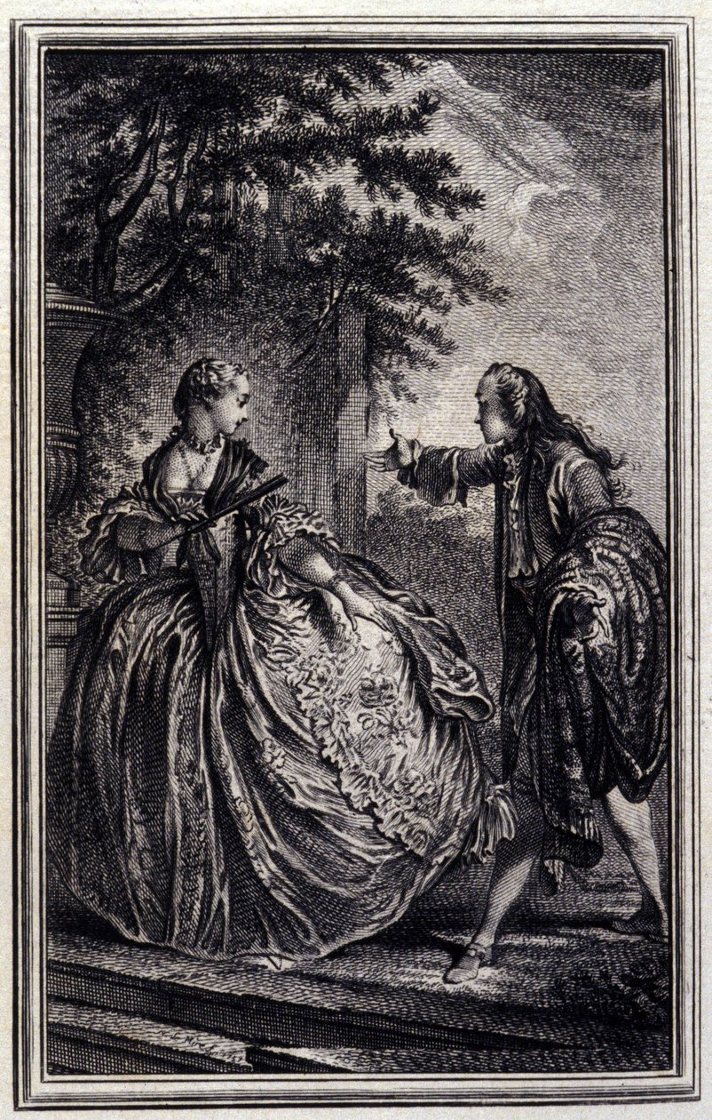 Nicaise - en "Cuentos y nuevas en verso" de Jean La Fontaine. 1776. Ilustración de P.P. Choffard de Pierre Philippe Choffard