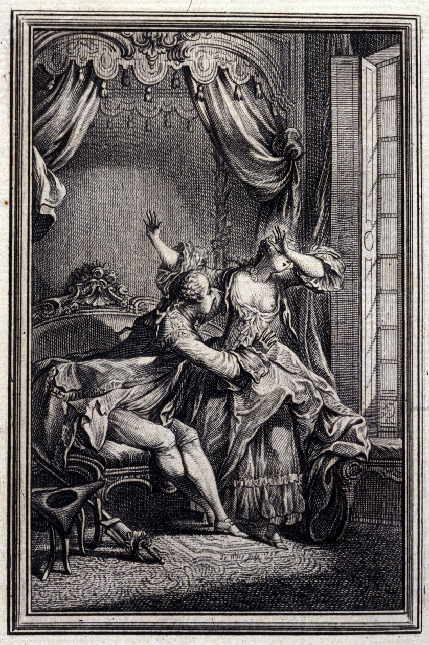 Richard Minulto - en “Cuentos y nuevas en verso” de Jean La Fontaine. 1776. Ilustración de P.P. Choffard de Pierre Philippe Choffard