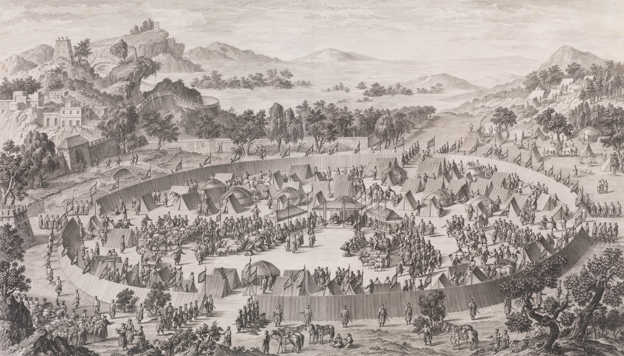 La derrota del jefe Uš-Turfan y su ciudad, 1774 de Pierre Philippe Choffard