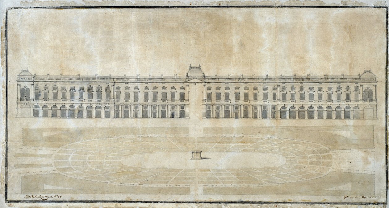 Arquitectura: "Proyecto de Place Royale para Marsella, elevación interior" 1686 de Pierre Puget