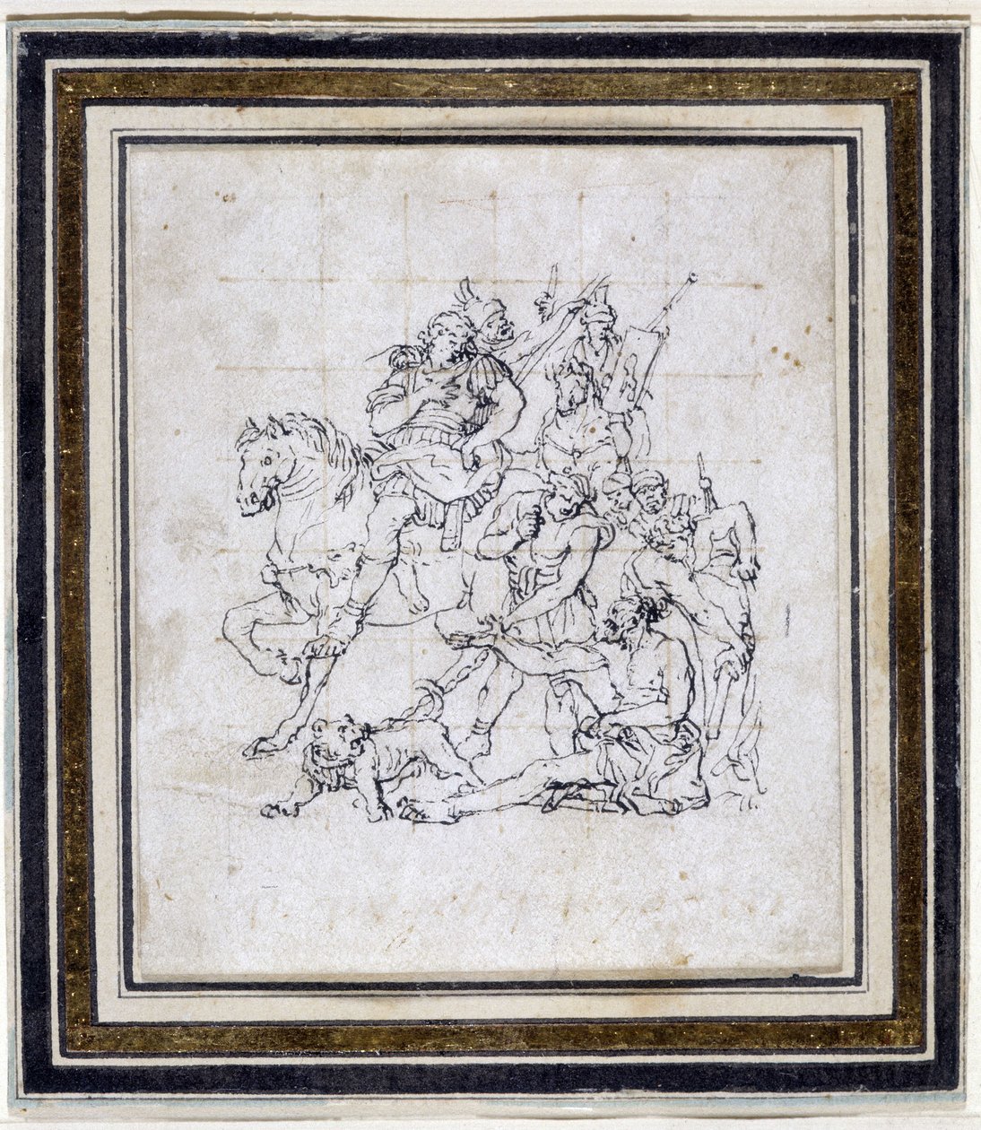 Dibujo preparatorio de Pierre Puget (1620-1694) para “Alejandro y Diógenes” de Pierre Puget