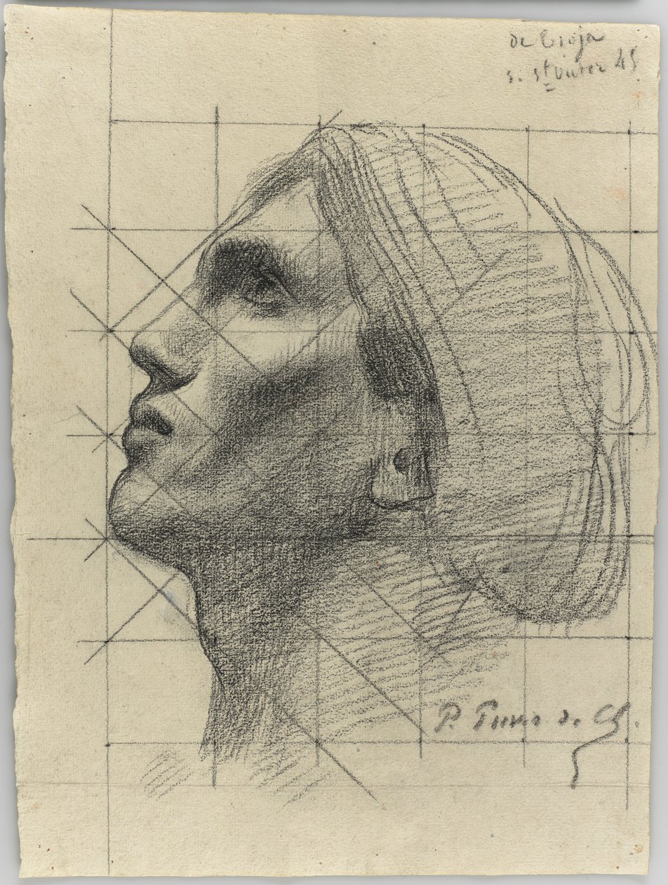 Cabeza de un hombre de perfil de Pierre Puvis de Chavannes