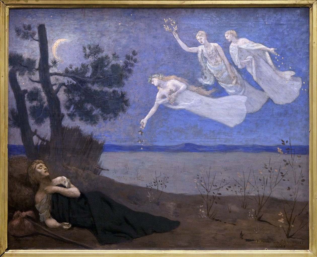 Le Reve (ve en su sueño aparecer el Amor, la Gloria y la Riqueza) (pintura) de Pierre Puvis de Chavannes