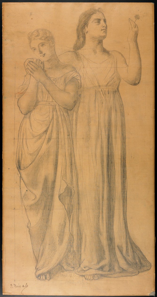 Studie für Les Jeunes Filles et la Mort (Der Tod und die Mädchen) de Pierre Puvis de Chavannes