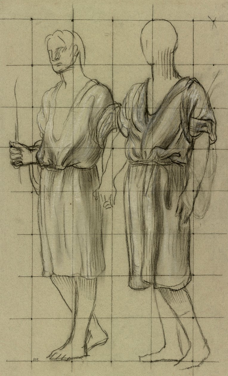 estudio de dos figuras de pie de Pierre Puvis de Chavannes