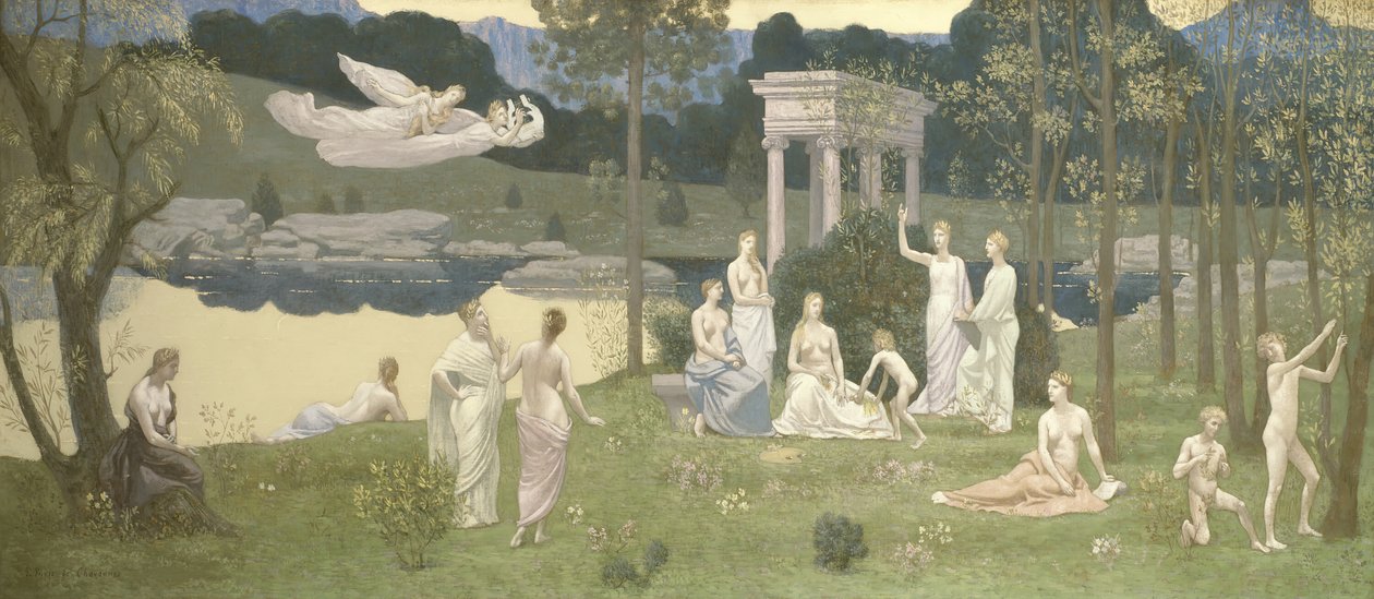 El bosque sagrado, amado por las artes y las musas, 1884-1889 de Pierre Puvis de Chavannes