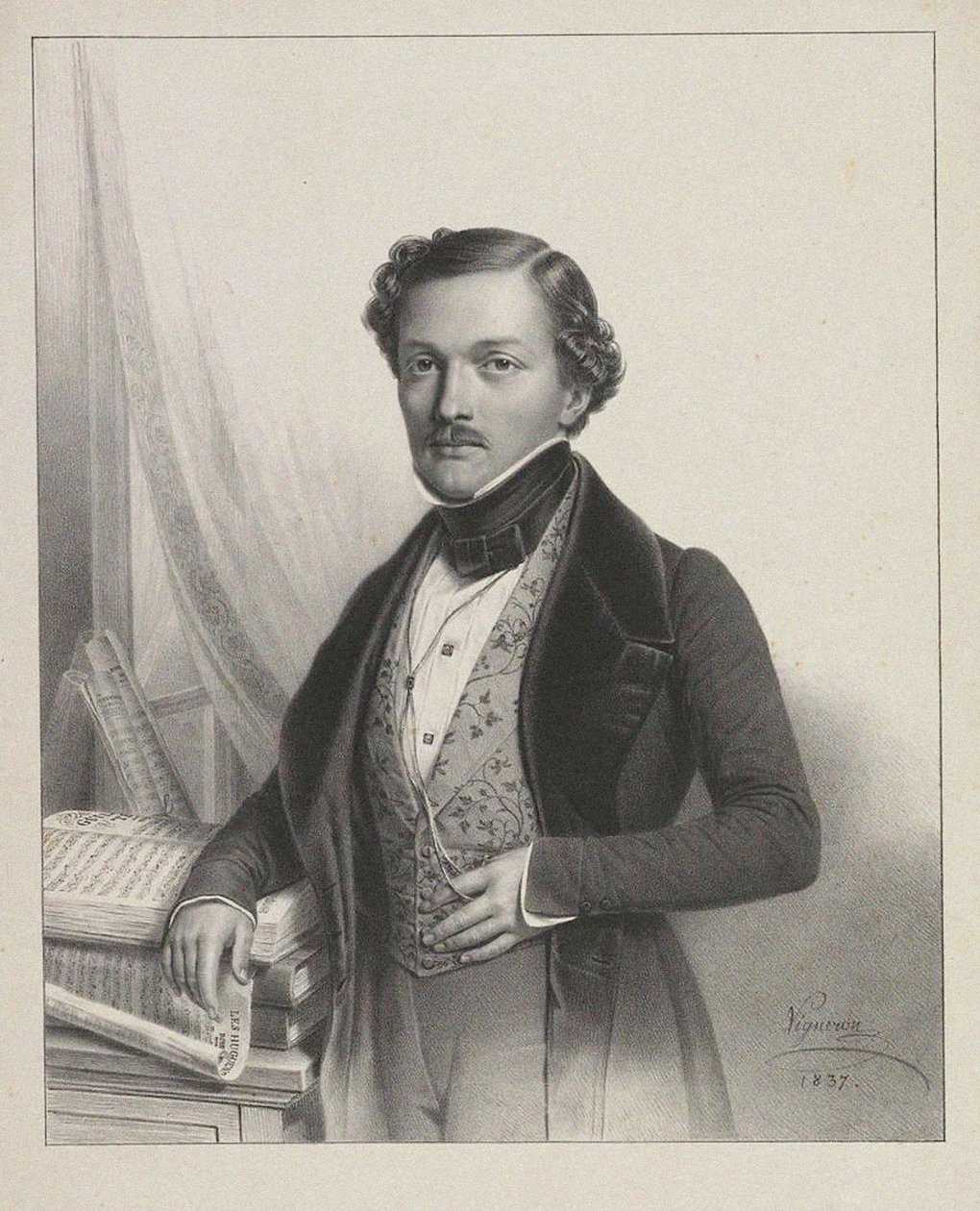 Retrato del cantante Gilbert-Louis Duprez 1806-1896, 1837 de Pierre Roch Vigneron