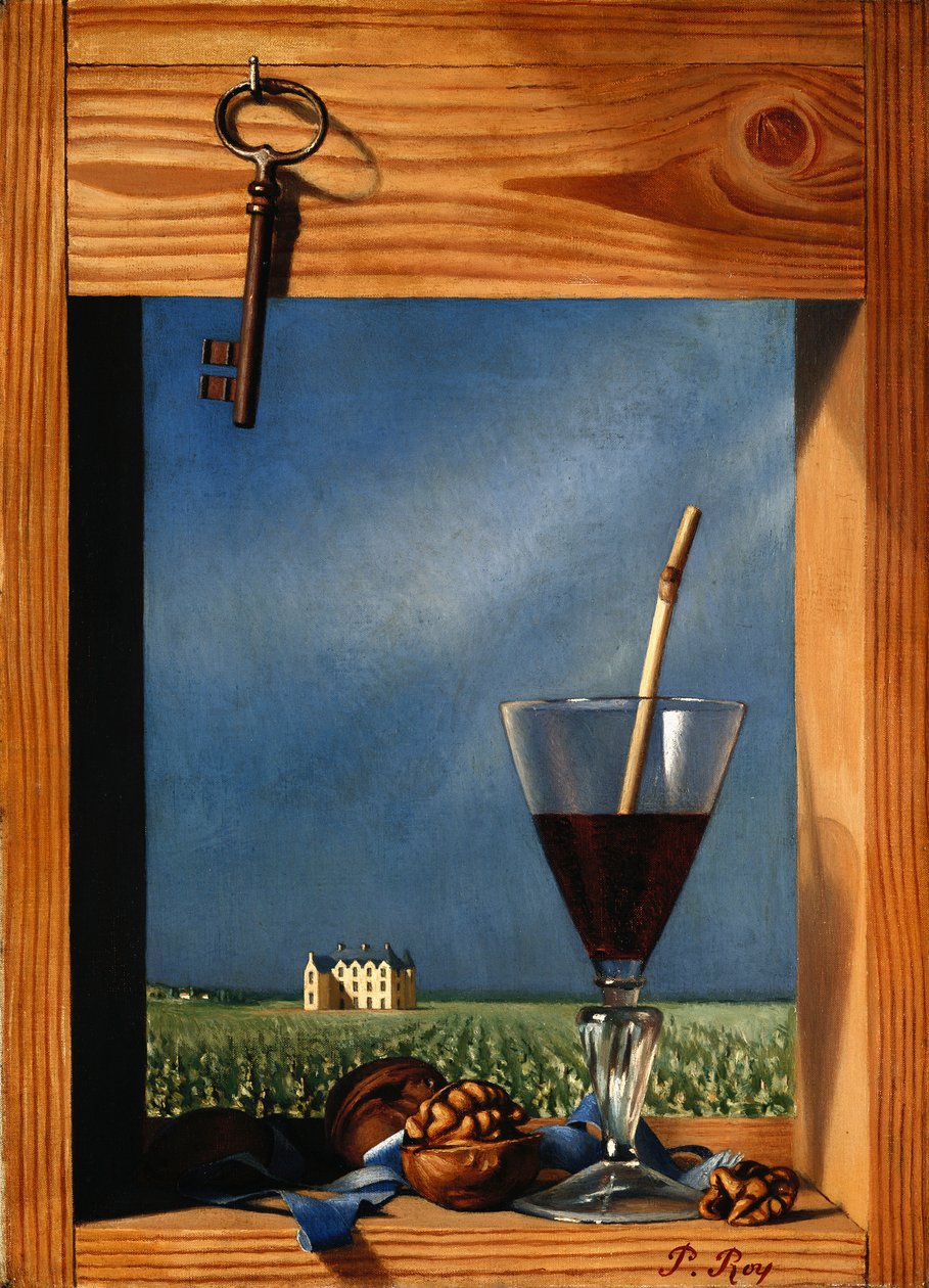 Copa de vino frente a un castillo; Verre de vin devant un chateau de Pierre Roy