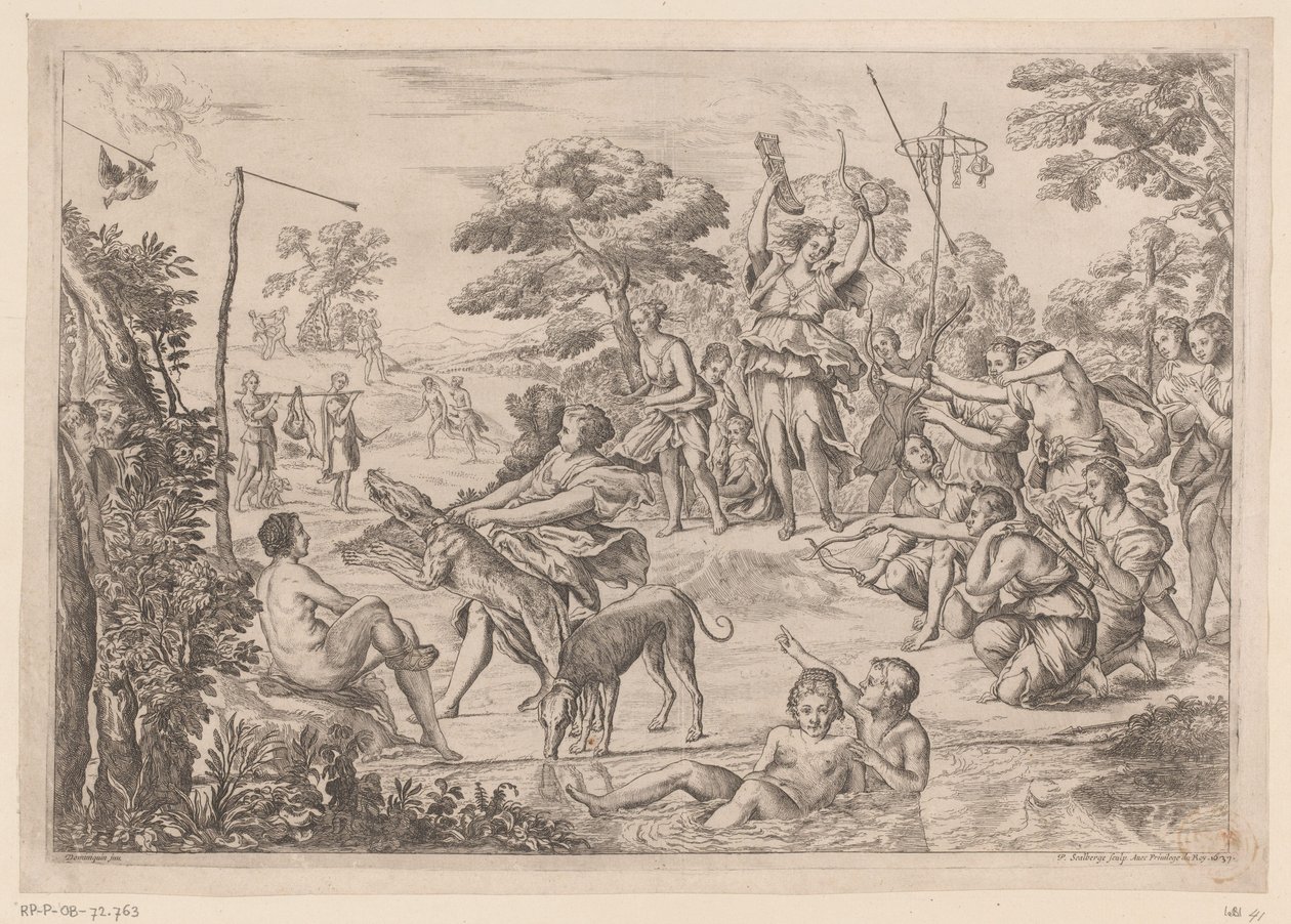 Tiro con arco de las ninfas de Diana de Pierre Scalberge