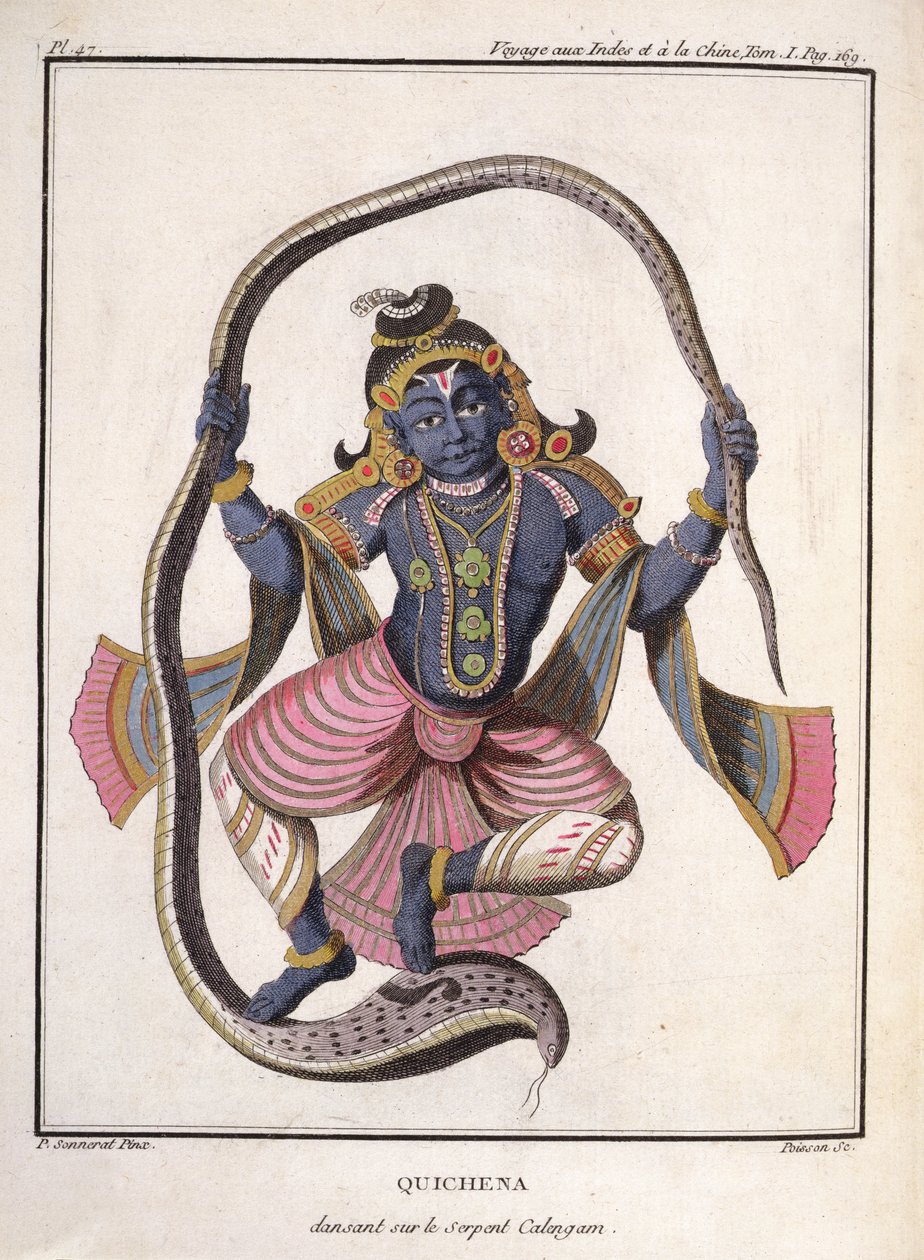 Krishna bailando sobre la Serpiente Kaliya, de 
