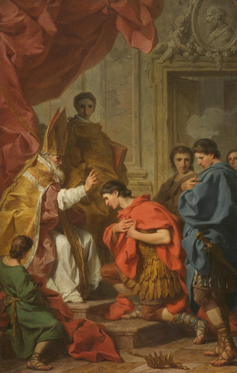 El emperador Teodosio ante san Ambrosio de Pierre Subleyras