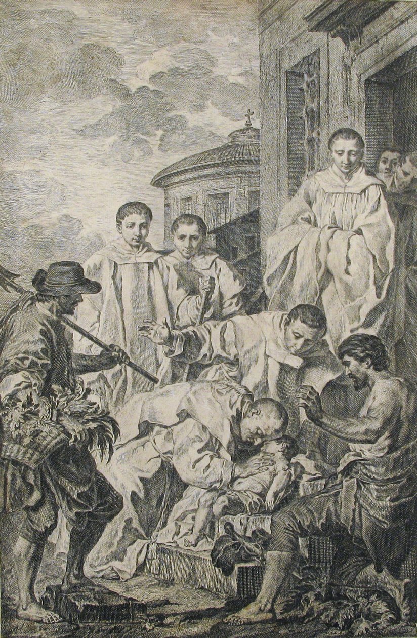 San Benito resucita a un niño, siglo XVIII de Pierre Subleyras