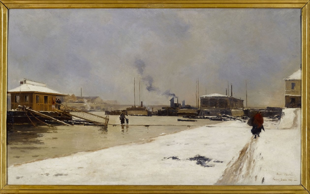 El puerto bajo del puente de Tolbiac durante la crecida de Pierre Vauthier