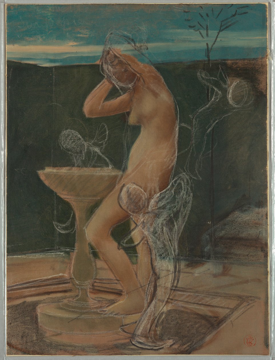 Estudio de una mujer en su baño de Pierre Victor Galland