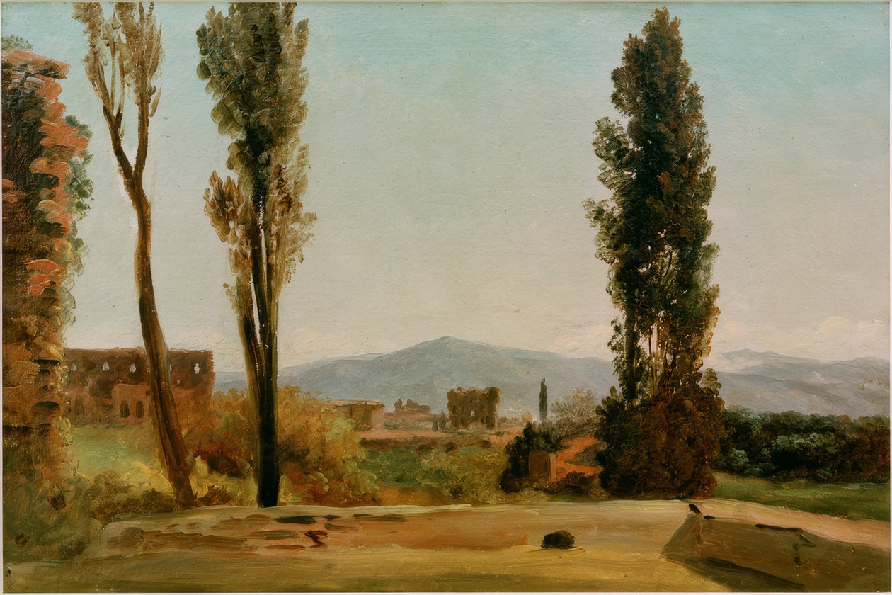 En los jardines Farnesianos: Los tres álamos y el Monte de Pierre de Valenciennes