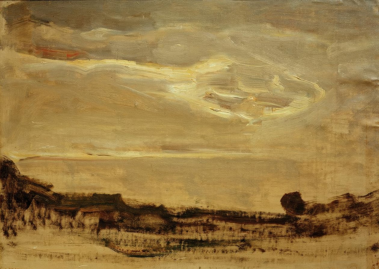 Cielo vespertino con nube luminosa de Piet Mondrian