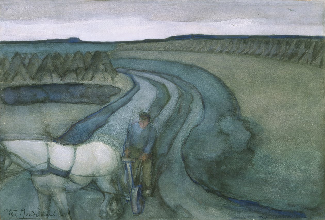En el trabajo: en los campos, c. 1899 de Piet Mondrian