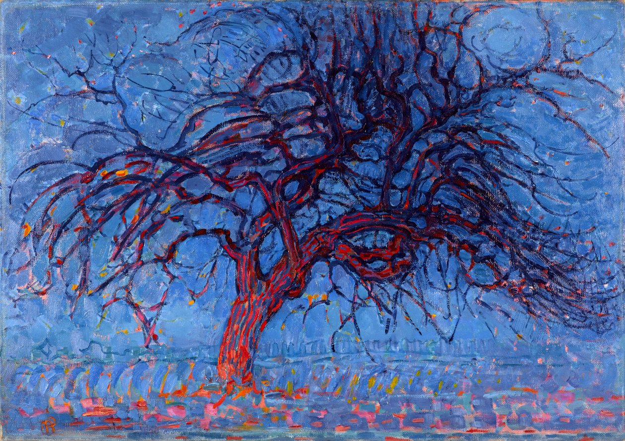 Avond (Tarde): El árbol rojo, 1908-10 de Piet Mondrian
