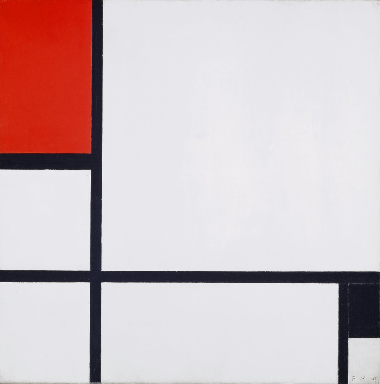 Composición No. I, con rojo y negro, 1929 de Piet Mondrian