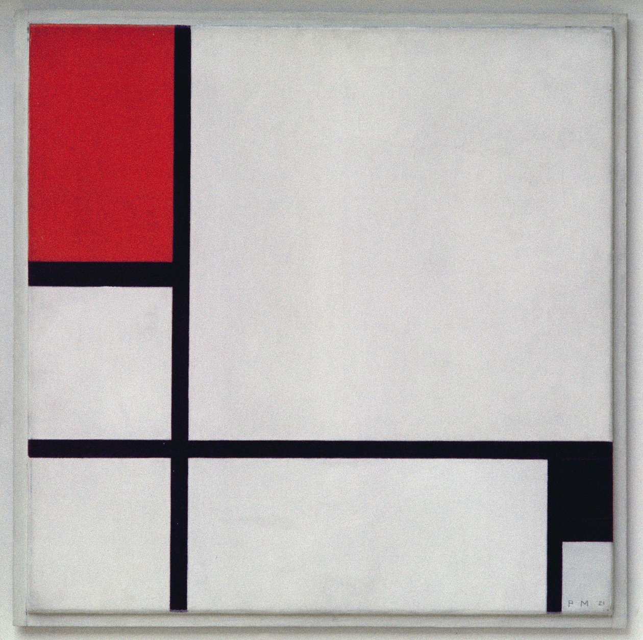Composición No.1, con rojo y negro, 1929 de Piet Mondrian