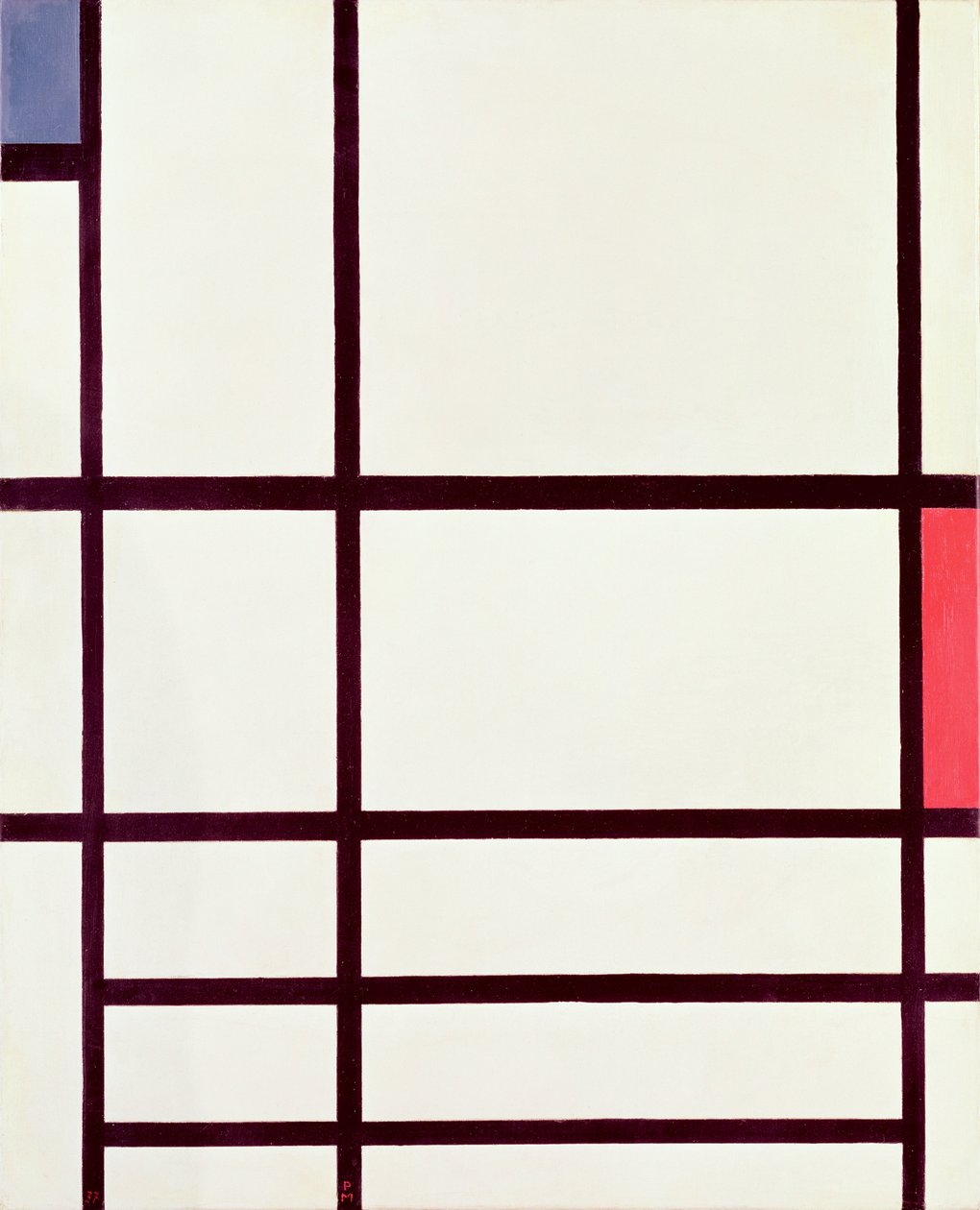 Composición en rojo, azul y blanco: II, 1937 de Piet Mondrian