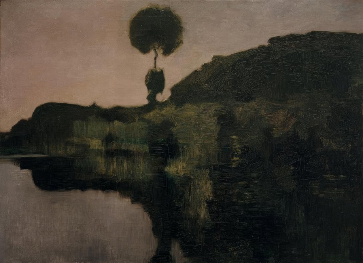 Tarde en el Gein con árbol aislado de Piet Mondrian