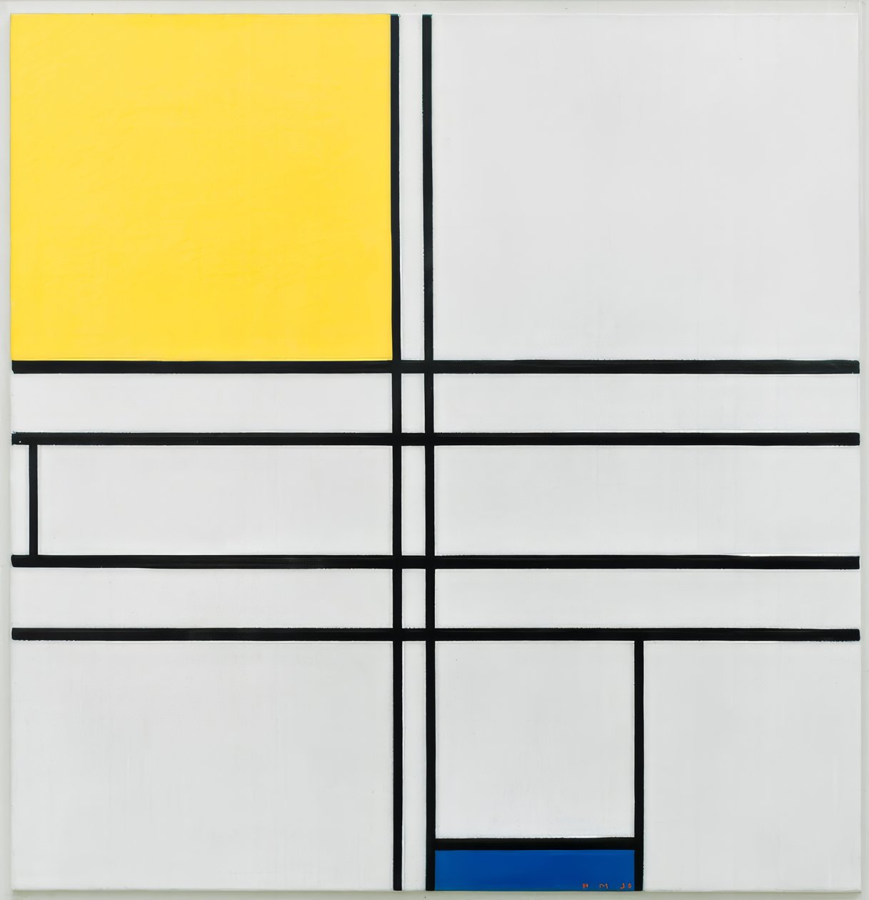 Composición C; Composición en azul y amarillo de Piet Mondrian