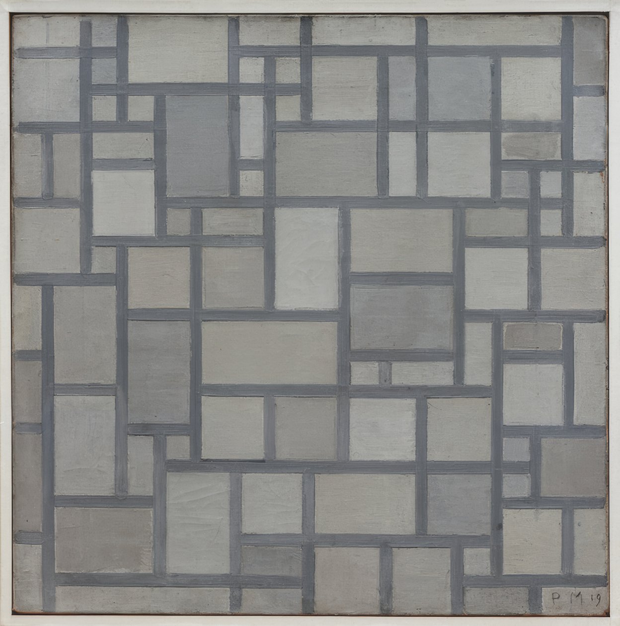 Composición con enrejado 7 de Piet Mondrian