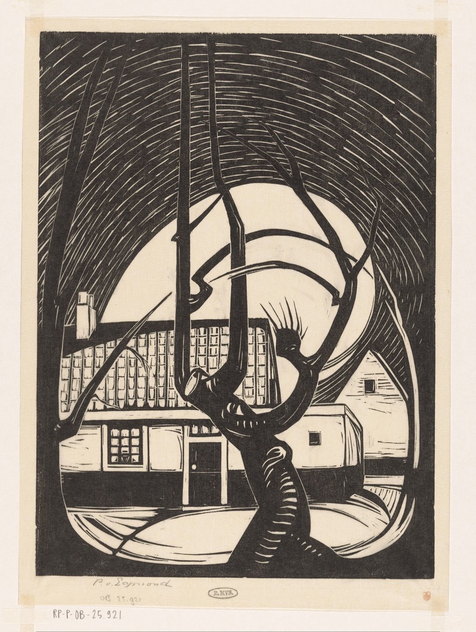 Sauce frente a una casa de Piet Egmond (signed by artist)