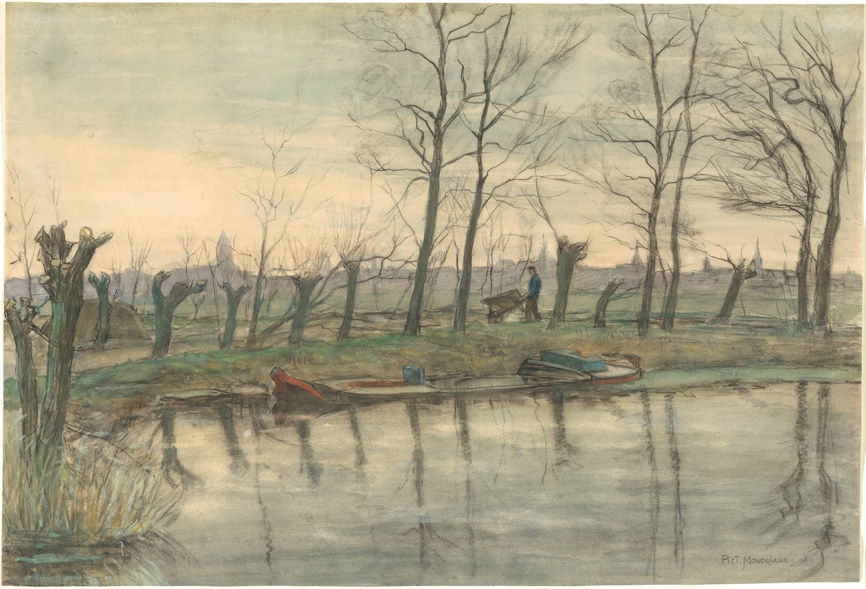 Horizonte de Ámsterdam visto desde el oeste de Piet Mondrian
