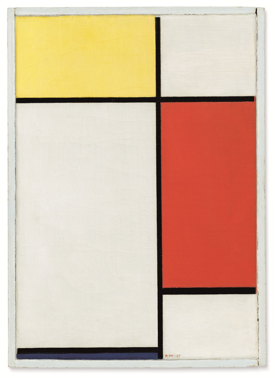 Composición: No. II, con amarillo, rojo y azul de Piet Mondrian